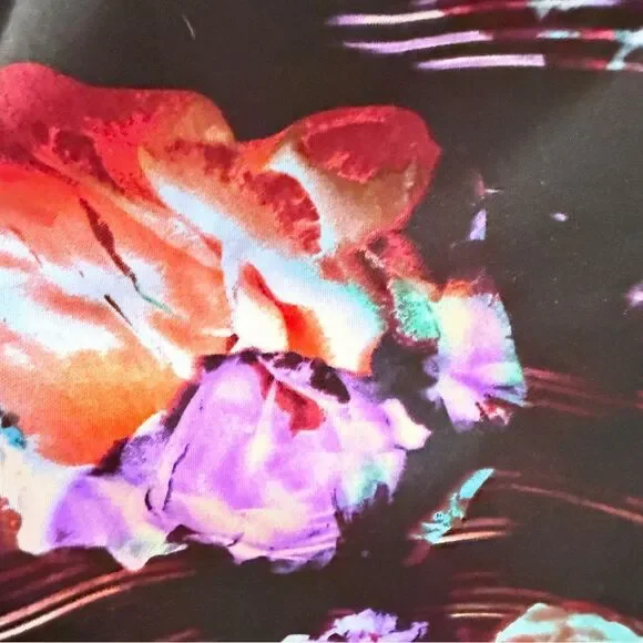 Vince Camuto Black Multi Sleeveless Printed Pleated A-Line Dress Lined 16 - Picture 12 of 12